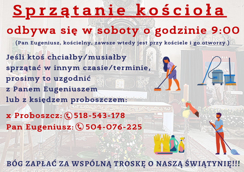Sprzątanie kościoła 23 r.